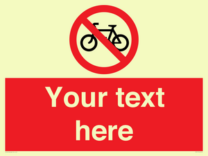 Custom No Cycling Sign